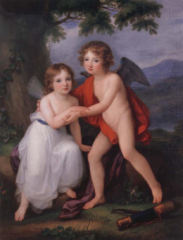 Angelika Kauffmann Bildnis der Geschwister Plymouth als Amor und Psyche oil painting picture